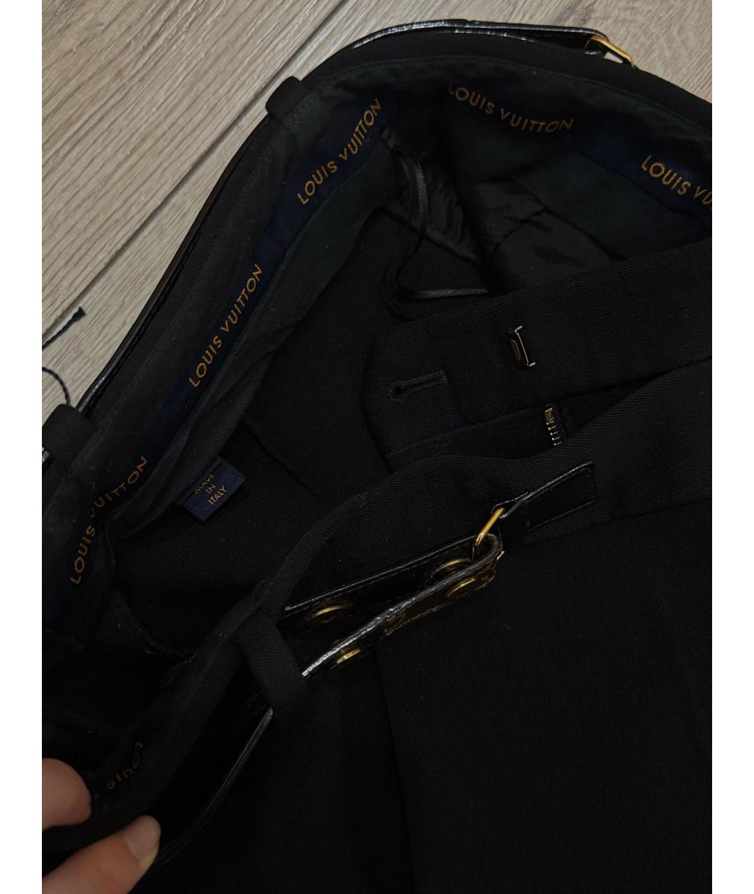 LOUIS VUITTON Черные хлопковые прямые брюки, фото 7