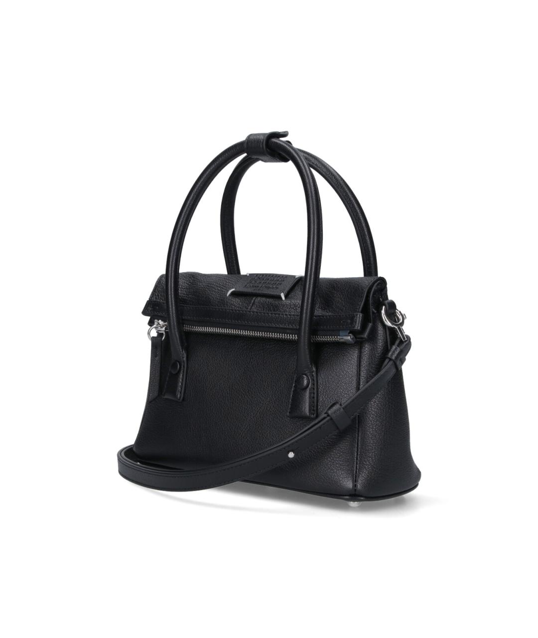 MAISON MARGIELA Черная кожаная сумка тоут, фото 2