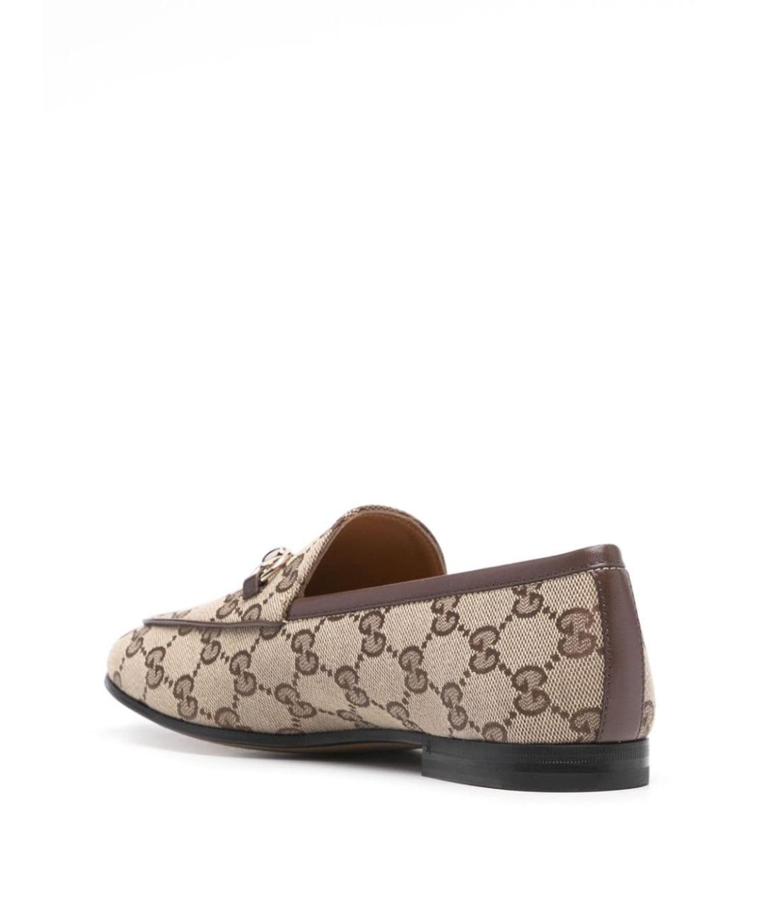 GUCCI Бежевые текстильные лоферы, фото 2