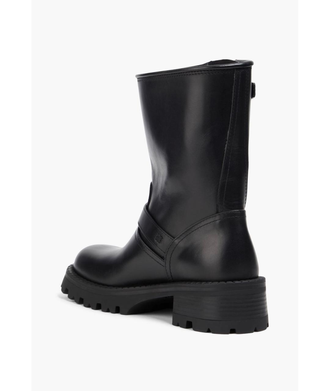 VERSACE Черные кожаные ботинки, фото 3