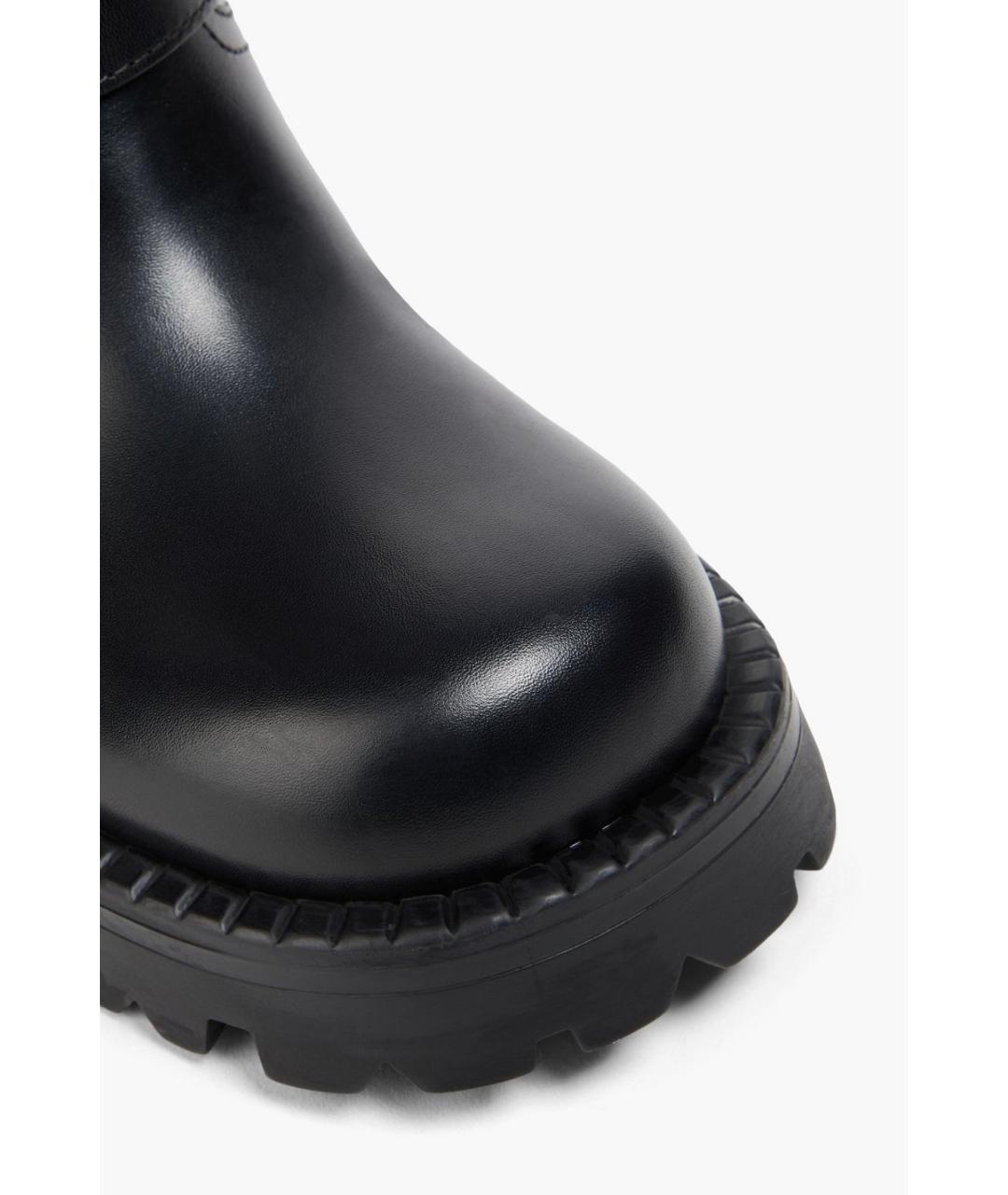 VERSACE Черные кожаные ботинки, фото 4