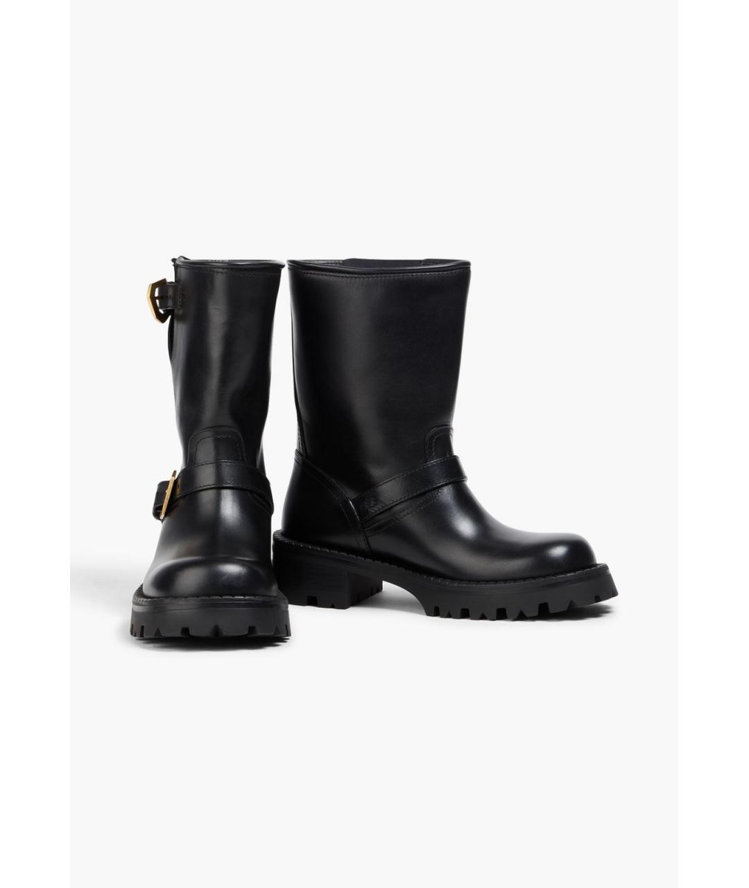 VERSACE Черные кожаные ботинки, фото 2