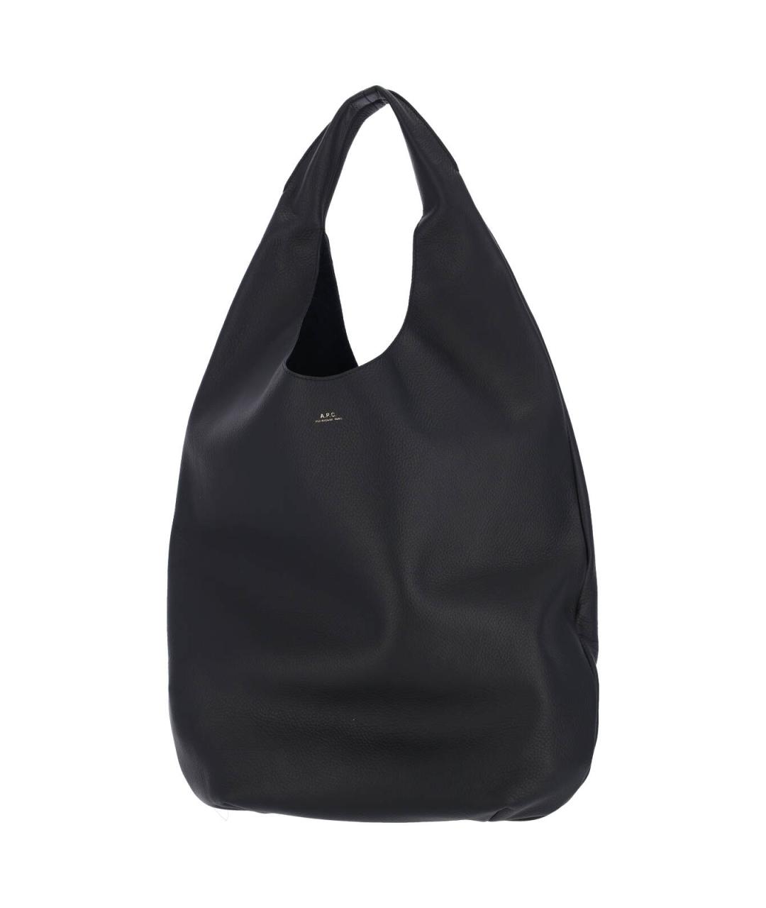 A.P.C. Черная кожаная сумка тоут, фото 2