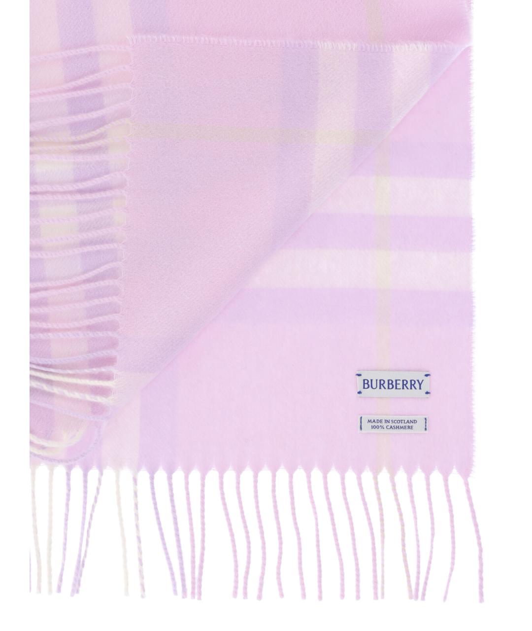 BURBERRY Розовый кашемировый шарф, фото 3