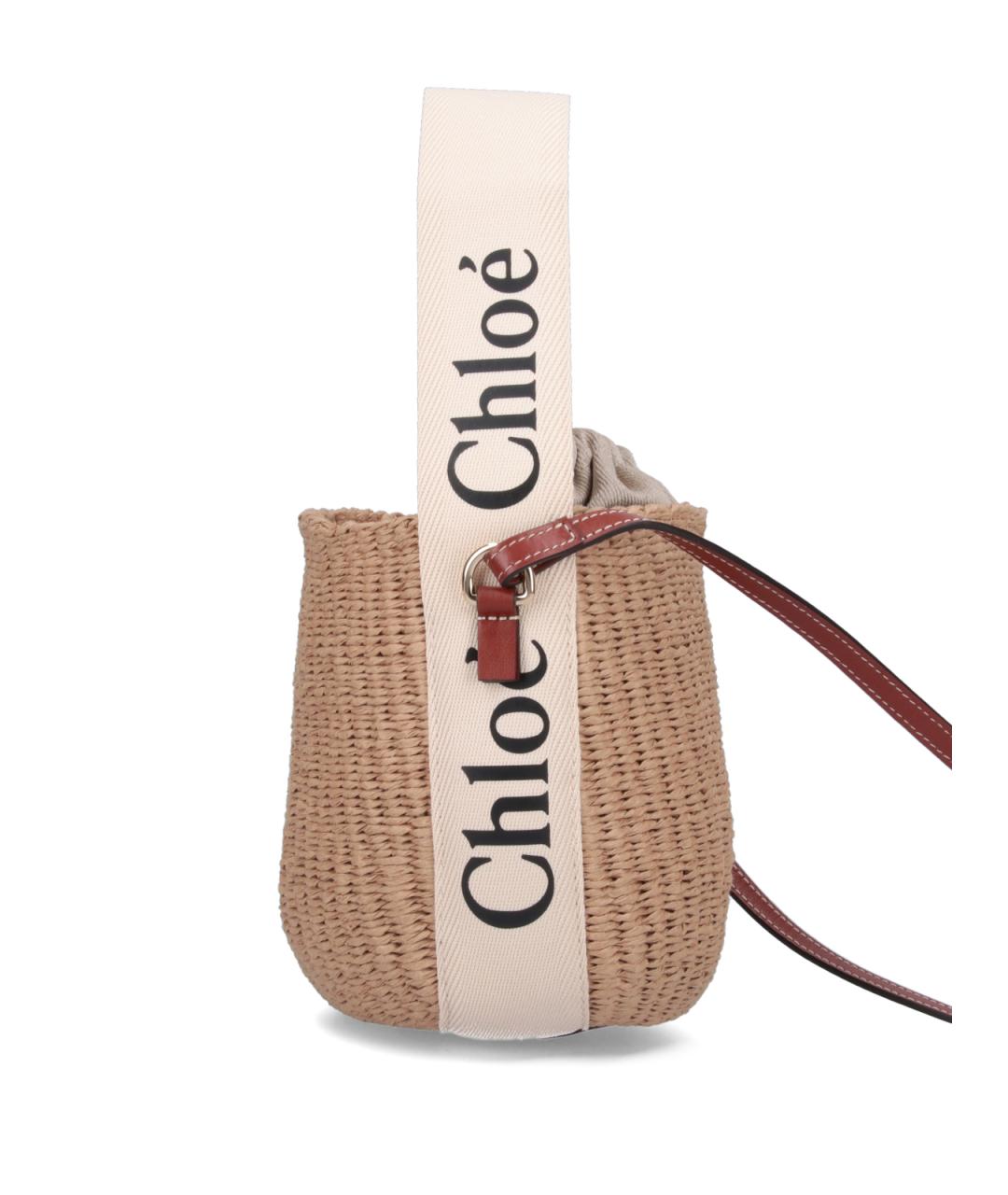 CHLOE Бежевая пелетеная сумка тоут, фото 5