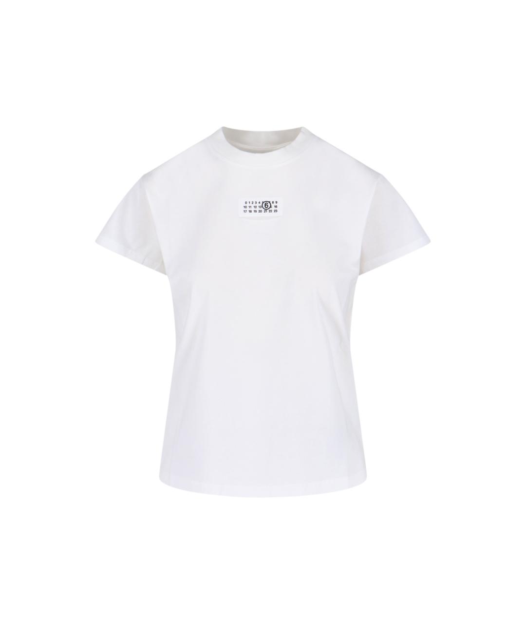 MM6 MAISON MARGIELA Белая хлопковая футболка, фото 1