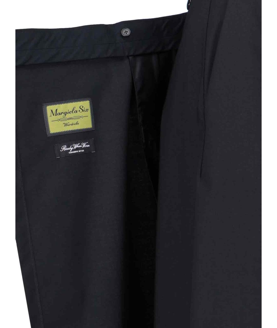 MM6 MAISON MARGIELA Черные полиэстеровые прямые брюки, фото 4