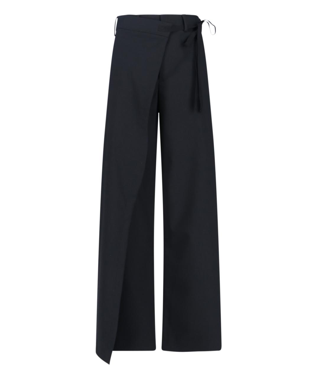 MM6 MAISON MARGIELA Черные полиэстеровые прямые брюки, фото 1