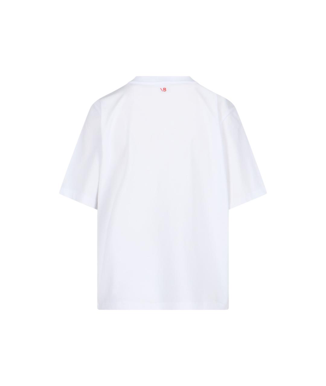 VICTORIA BECKHAM Белая хлопковая футболка, фото 2