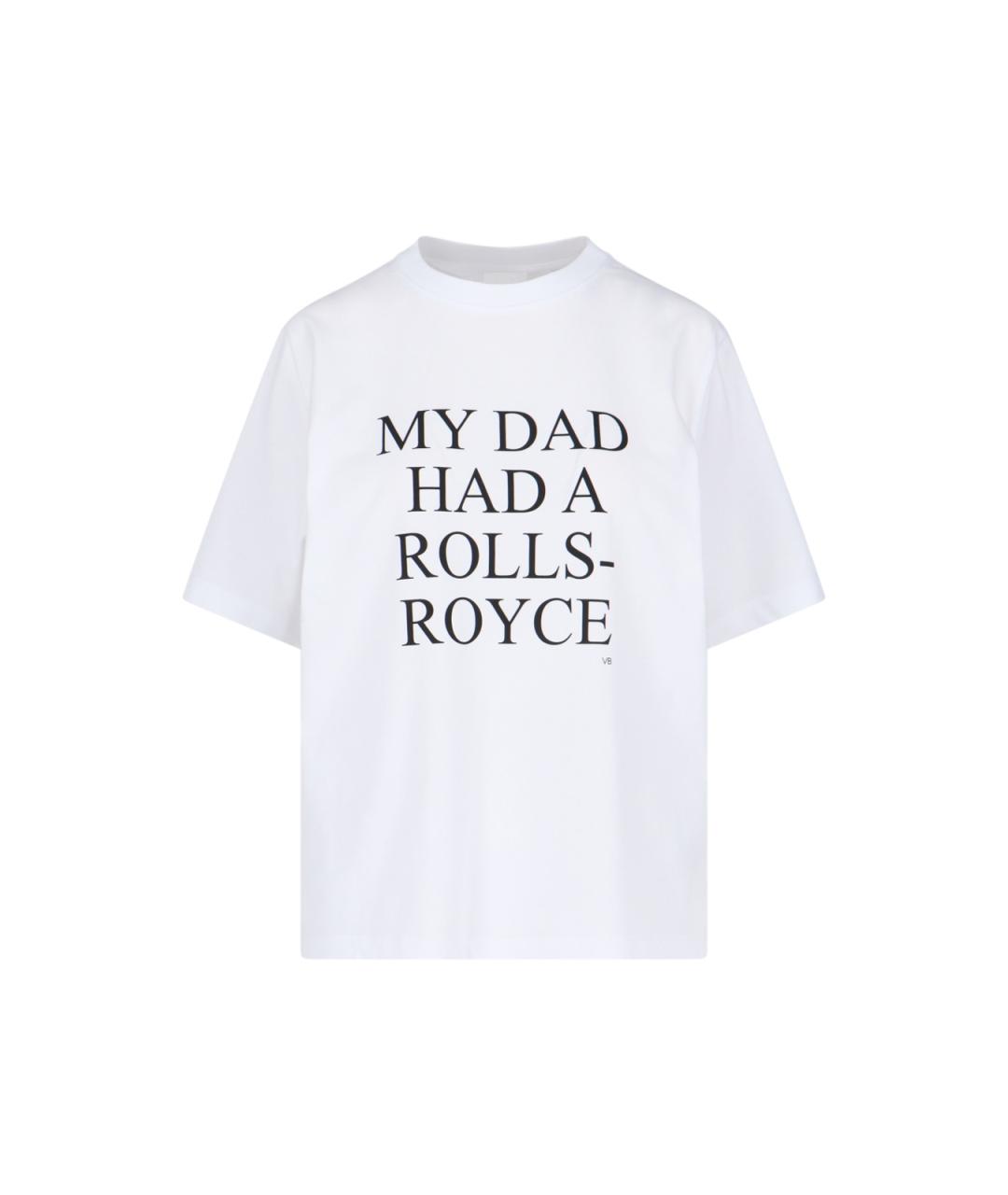 VICTORIA BECKHAM Белая хлопковая футболка, фото 1