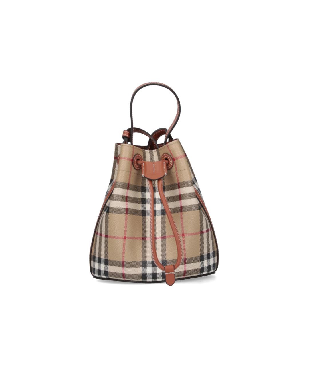 BURBERRY Бежевая сумка с короткими ручками из искусственной кожи, фото 1
