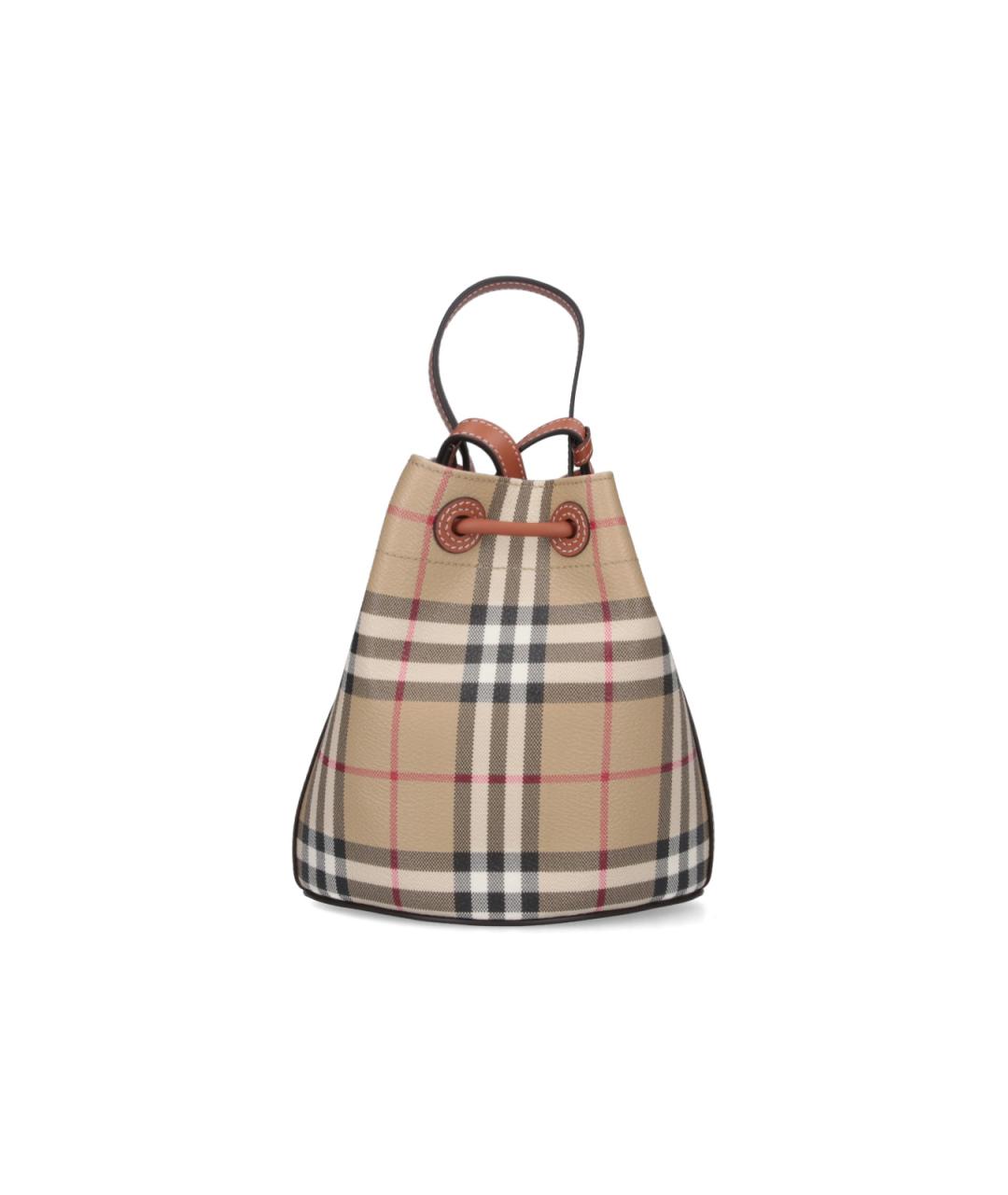 BURBERRY Бежевая сумка с короткими ручками из искусственной кожи, фото 3