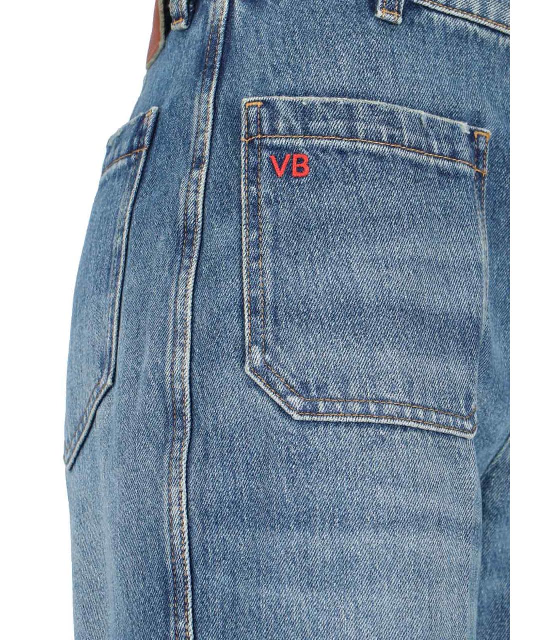 VICTORIA BECKHAM Синие хлопковые прямые джинсы, фото 4