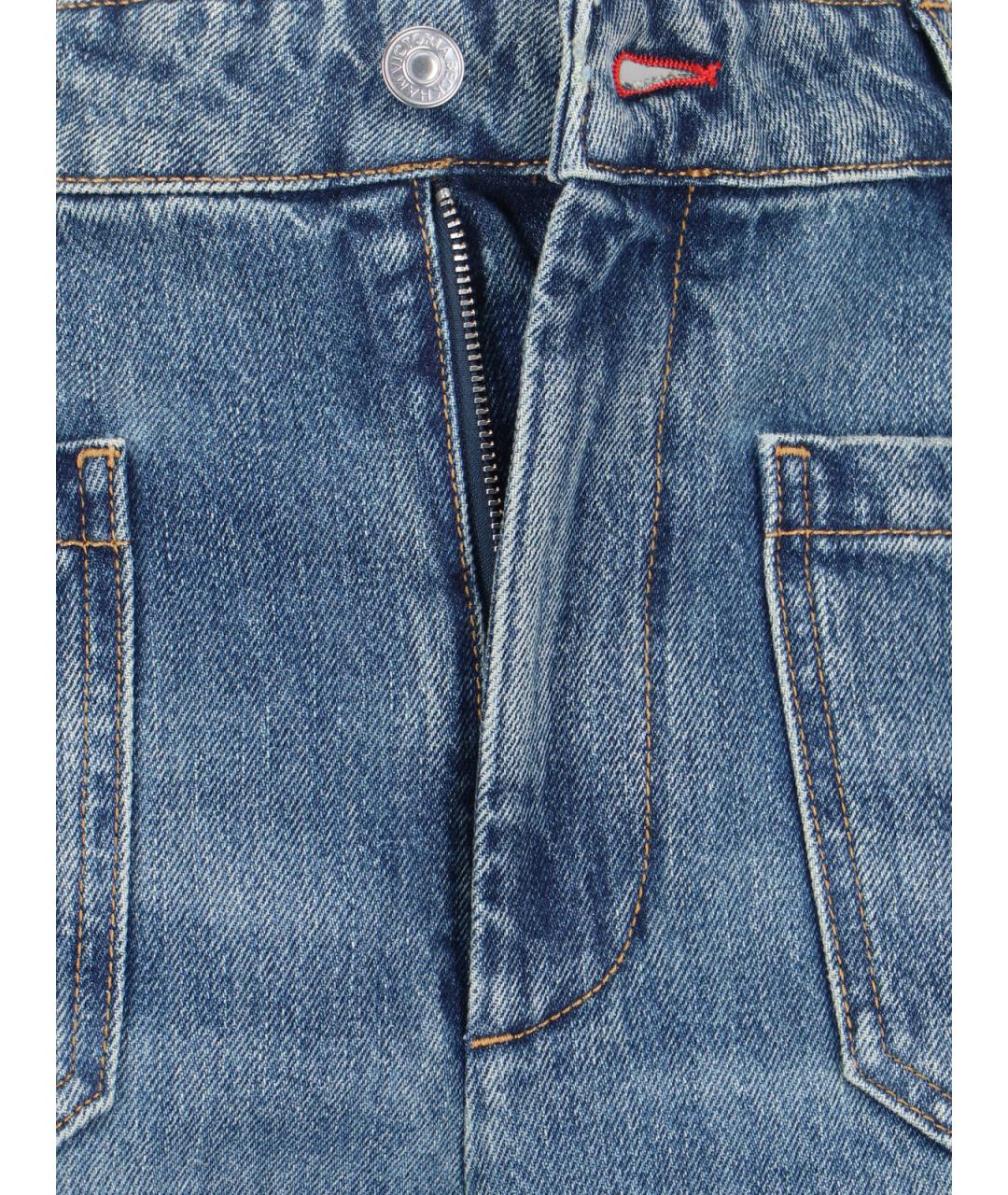 VICTORIA BECKHAM Синие хлопковые прямые джинсы, фото 5