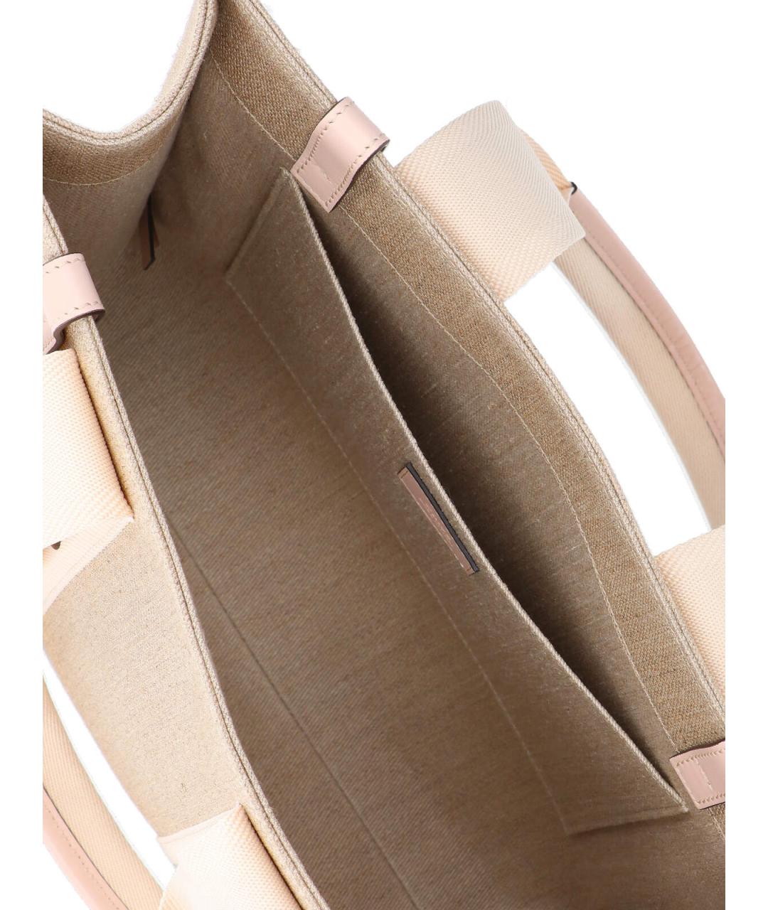 CHLOE Бежевая льняная сумка тоут, фото 4