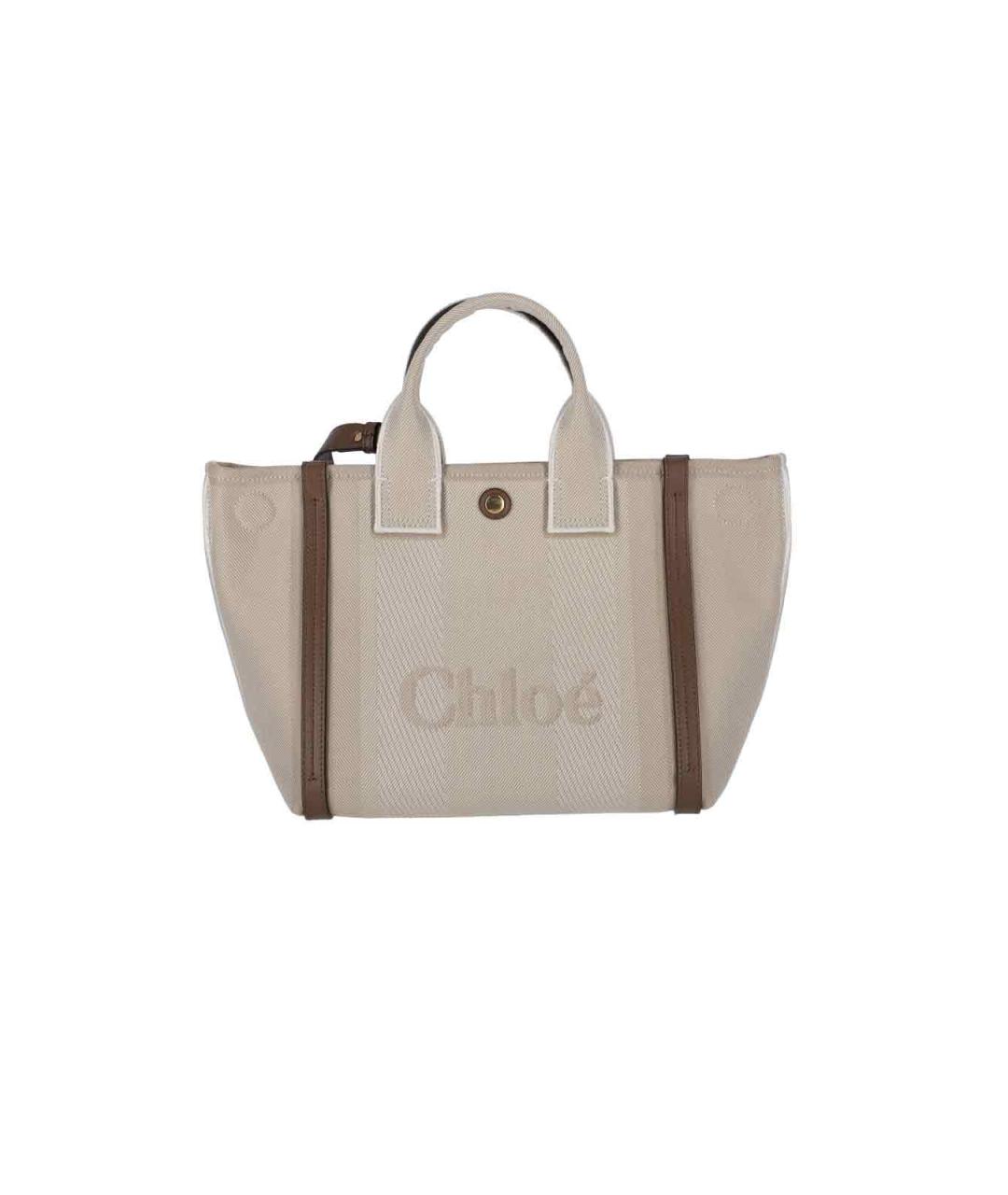 CHLOE Бежевая тканевая сумка тоут, фото 2