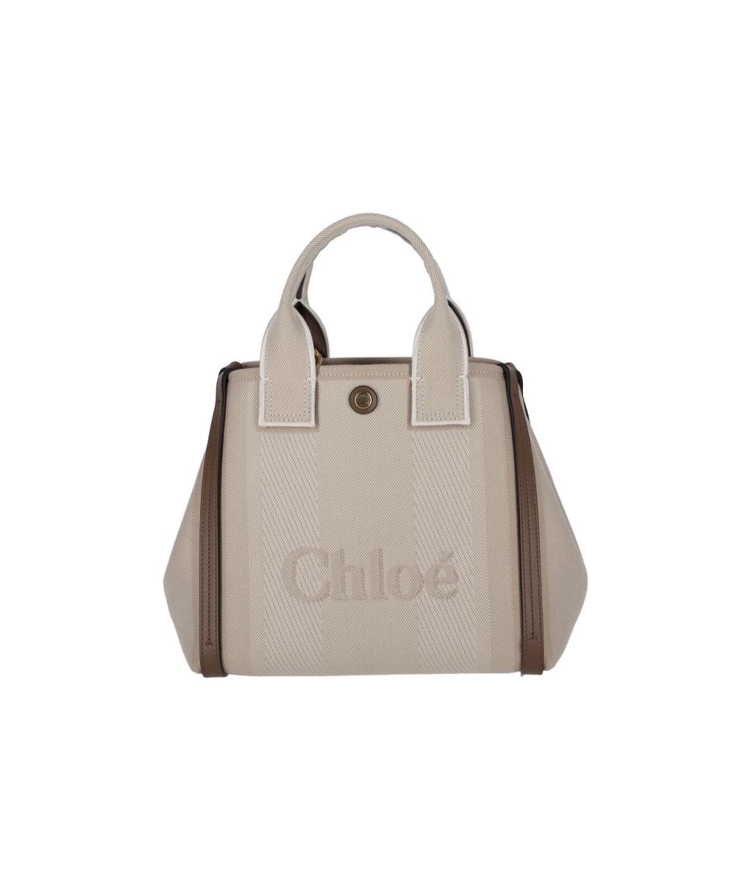 CHLOE Бежевая тканевая сумка тоут, фото 1