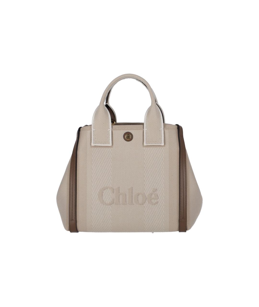 CHLOE Бежевая тканевая сумка тоут, фото 4