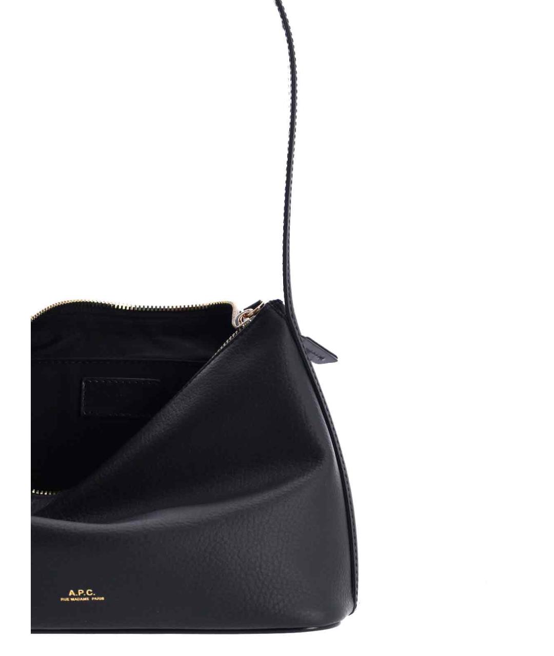 A.P.C. Черная кожаная сумка с короткими ручками, фото 4