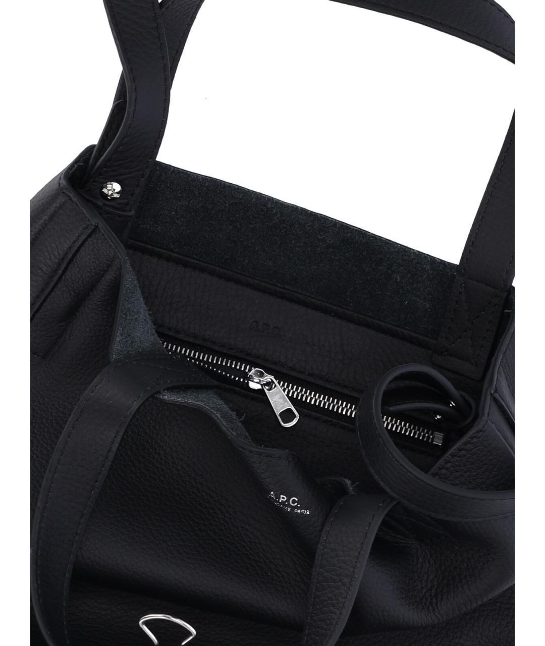 A.P.C. Черная тканевая сумка тоут, фото 4