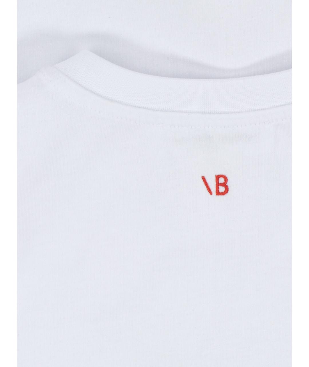VICTORIA BECKHAM Белая хлопковая футболка, фото 3