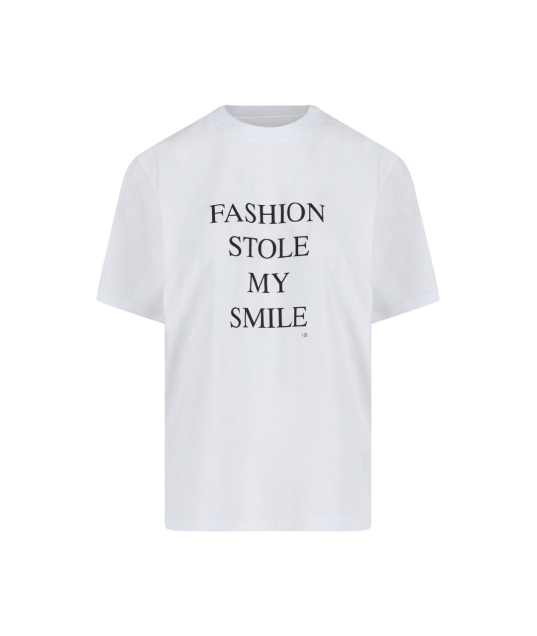 VICTORIA BECKHAM Белая хлопковая футболка, фото 1