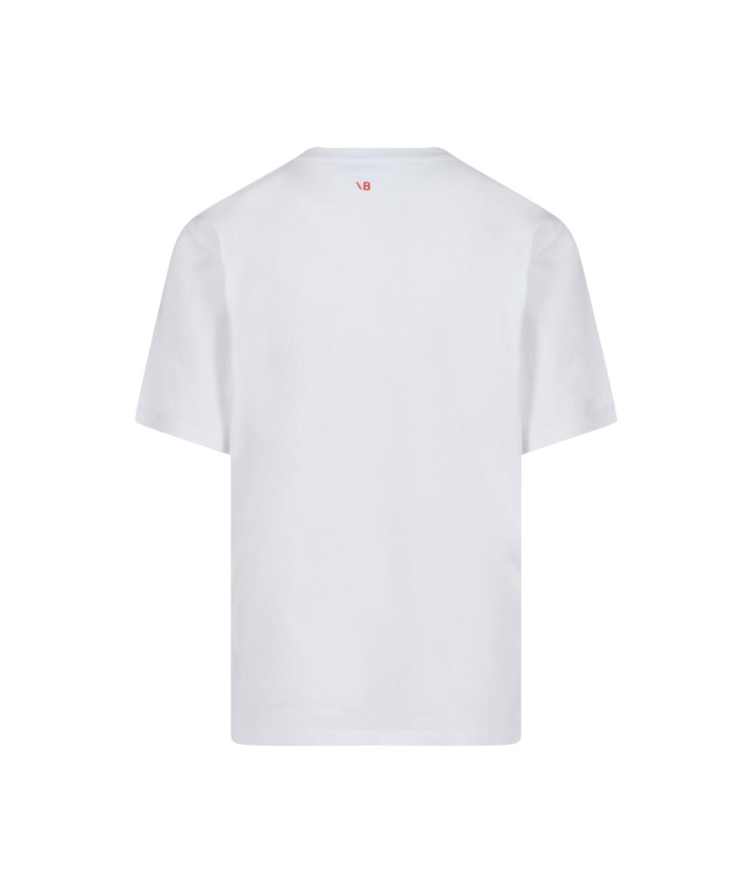 VICTORIA BECKHAM Белая хлопковая футболка, фото 2