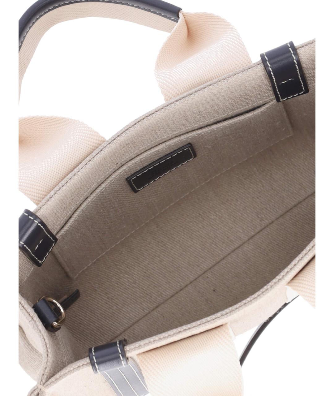 CHLOE Белая льняная сумка тоут, фото 4