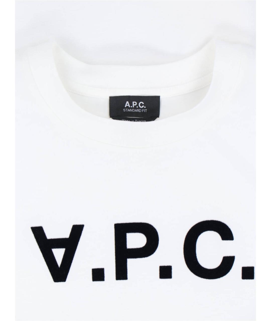 A.P.C. Белая хлопковая футболка, фото 3