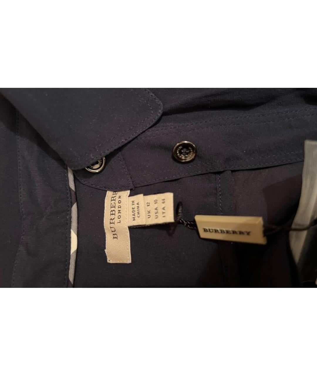 BURBERRY Темно-синяя шелковая рубашка, фото 5