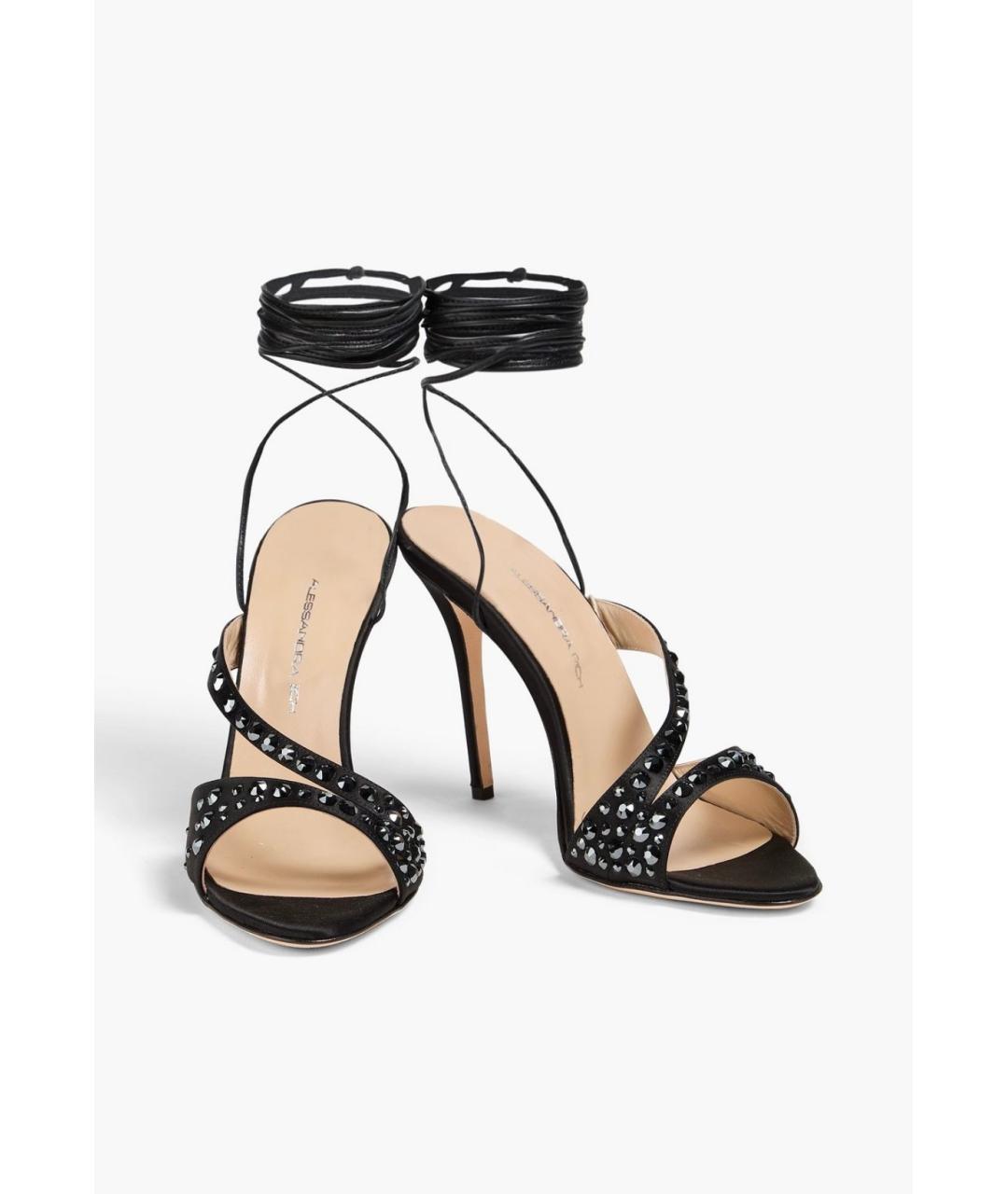 ALESSANDRA RICH Черные текстильные босоножки, фото 2