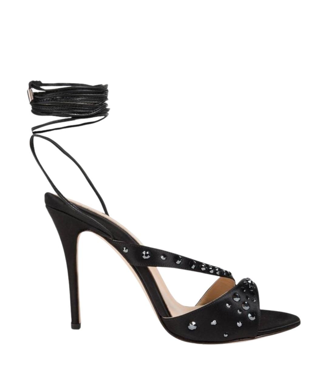 ALESSANDRA RICH Черные текстильные босоножки, фото 1