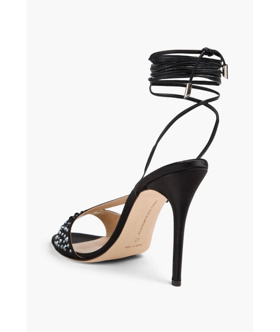 ALESSANDRA RICH Черные текстильные босоножки, фото 3