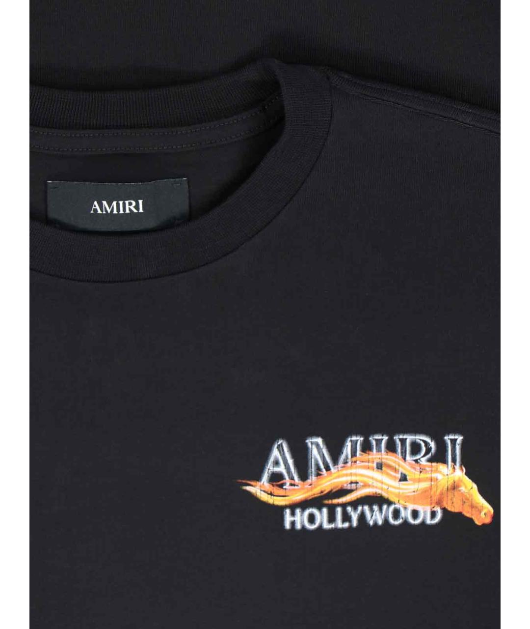 AMIRI Черная хлопковая футболка, фото 2