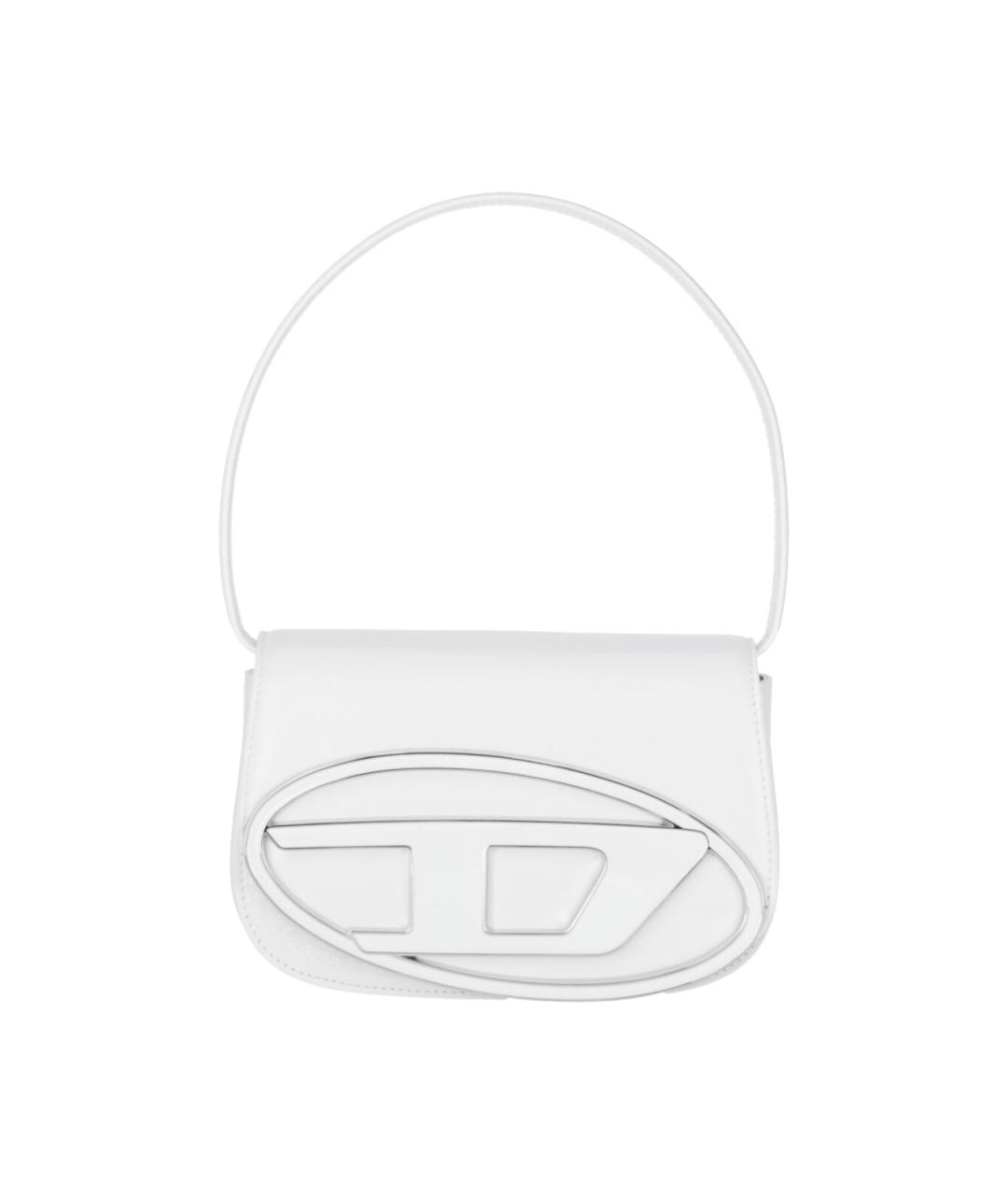 DIESEL Белая кожаная сумка с короткими ручками, фото 1