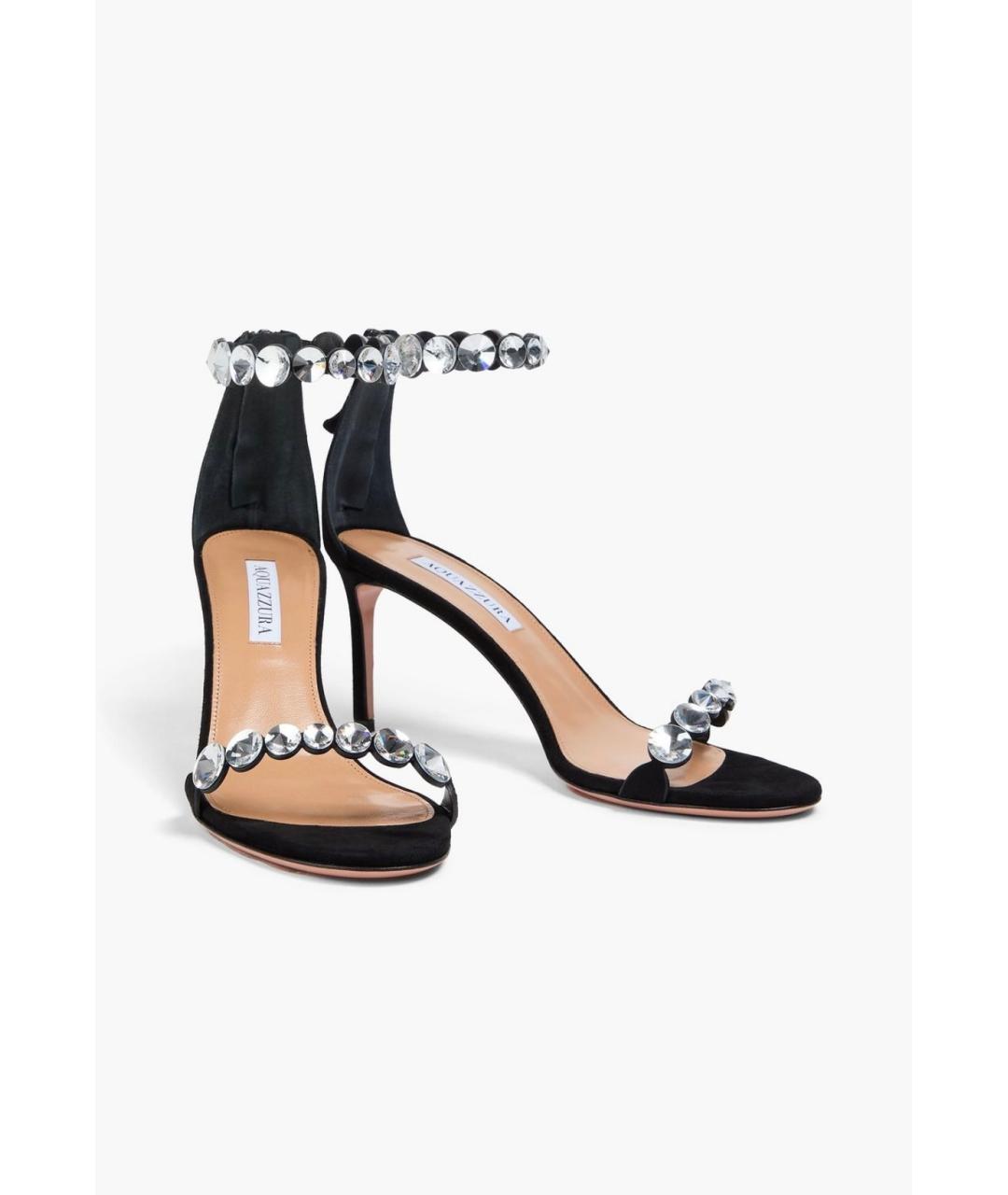 AQUAZZURA Черные замшевые босоножки, фото 2