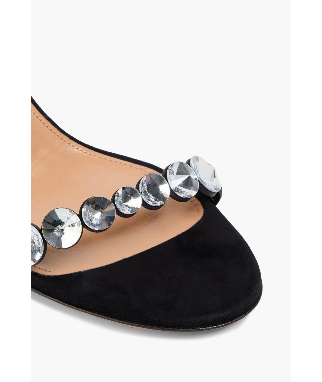 AQUAZZURA Черные замшевые босоножки, фото 3