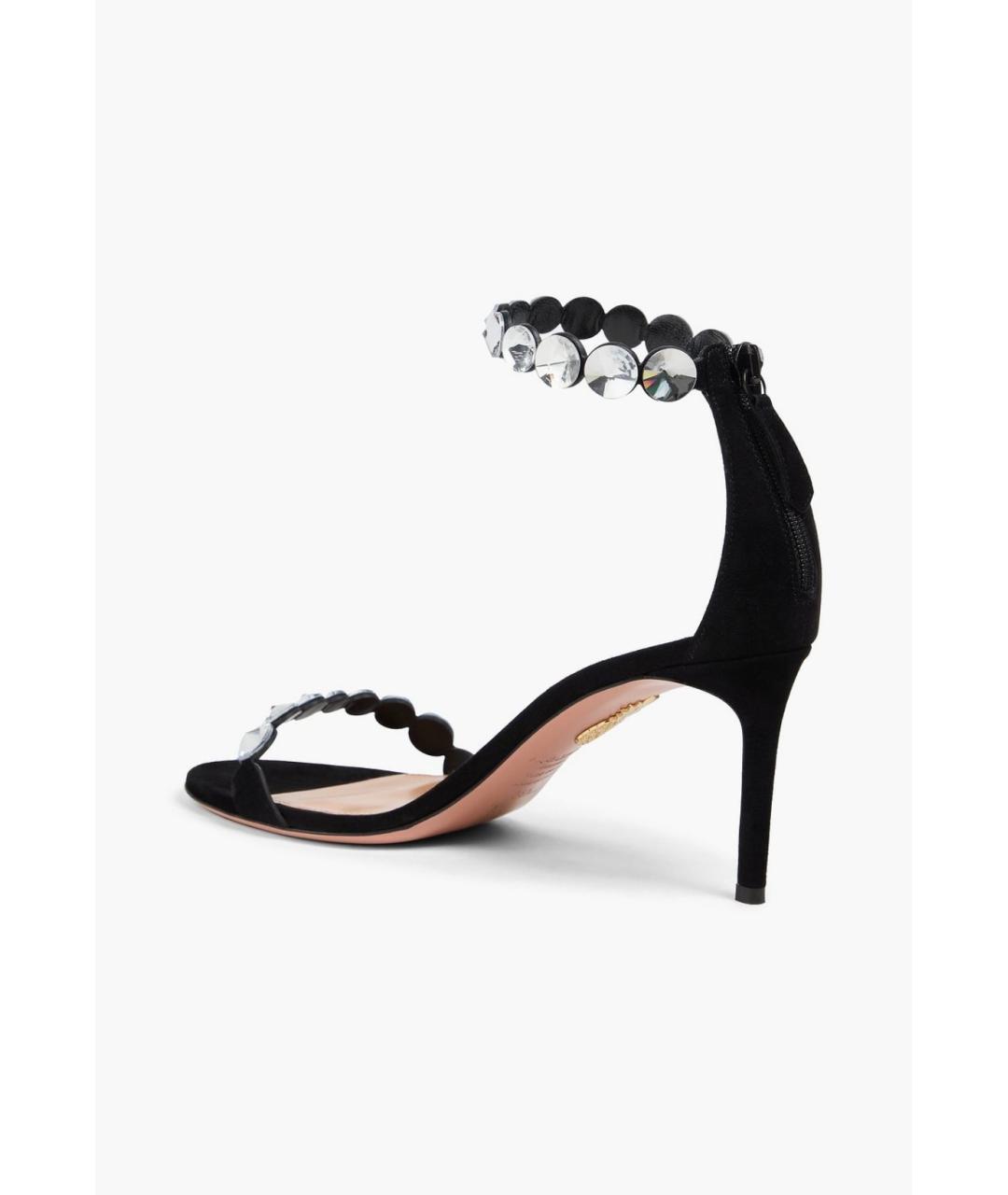 AQUAZZURA Черные замшевые босоножки, фото 4
