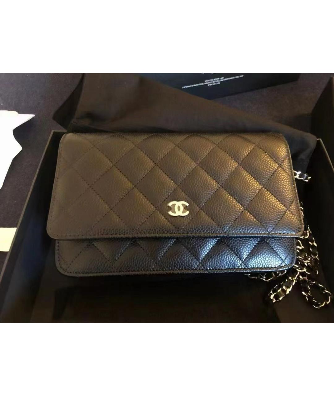 CHANEL Черная кожаная сумка через плечо, фото 4