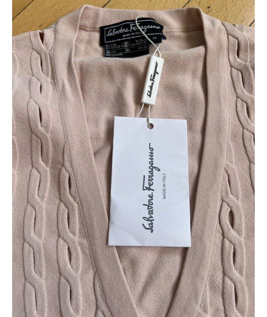 FERRAGAMO Коралловый вискозный кардиган, фото 3