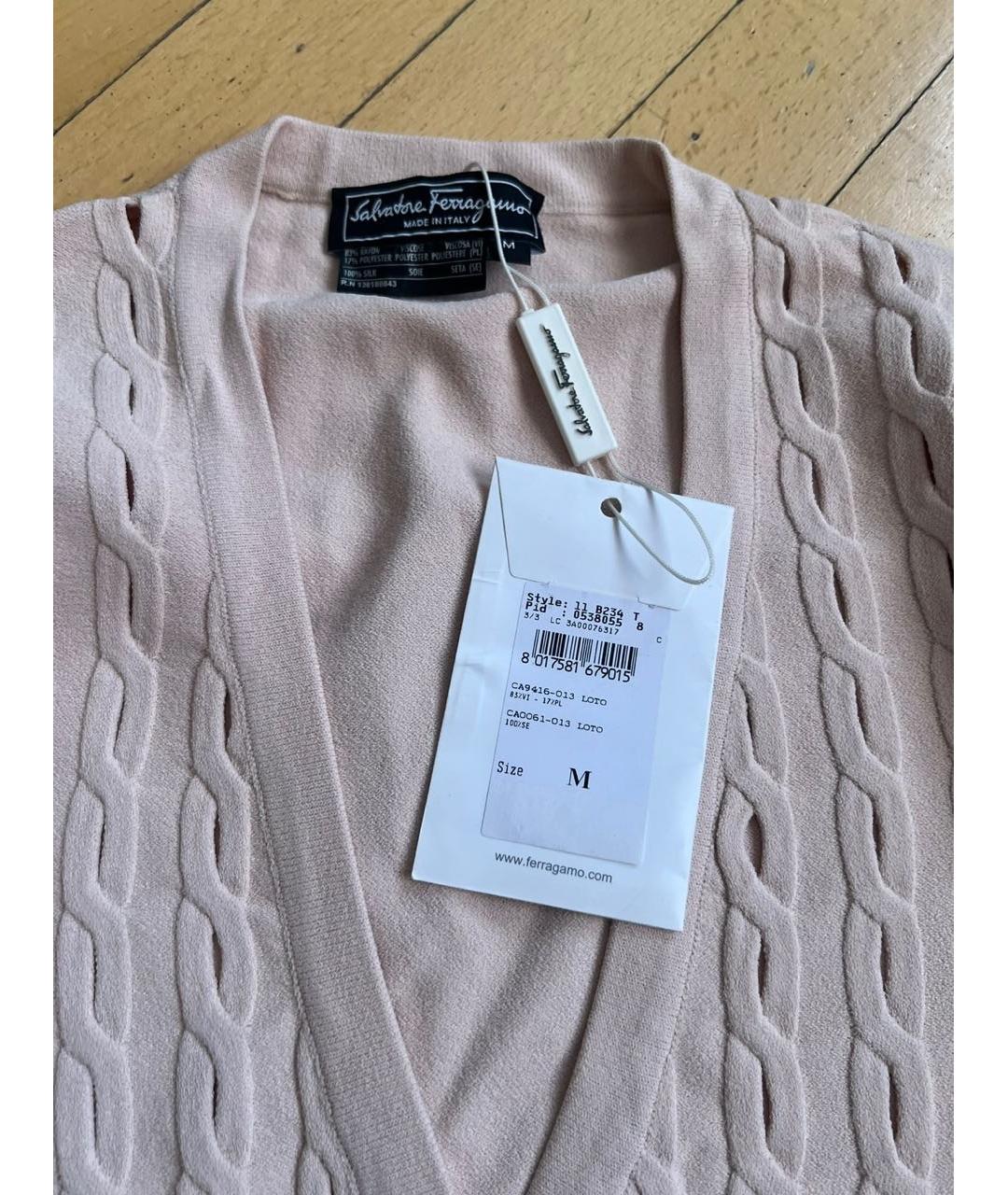 FERRAGAMO Коралловый вискозный кардиган, фото 2