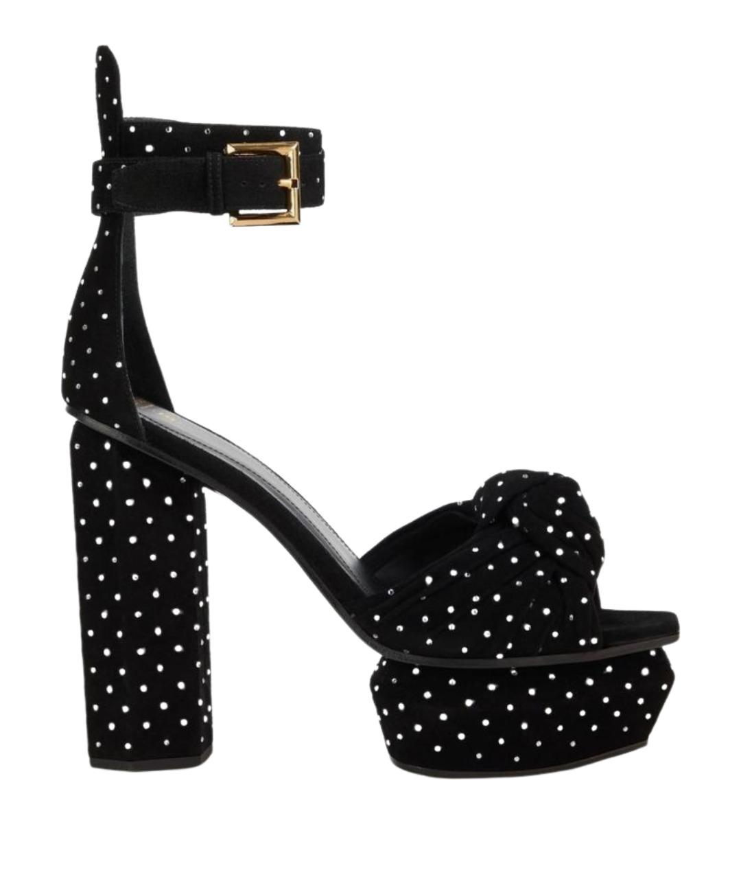 BALMAIN Черные замшевые босоножки, фото 1