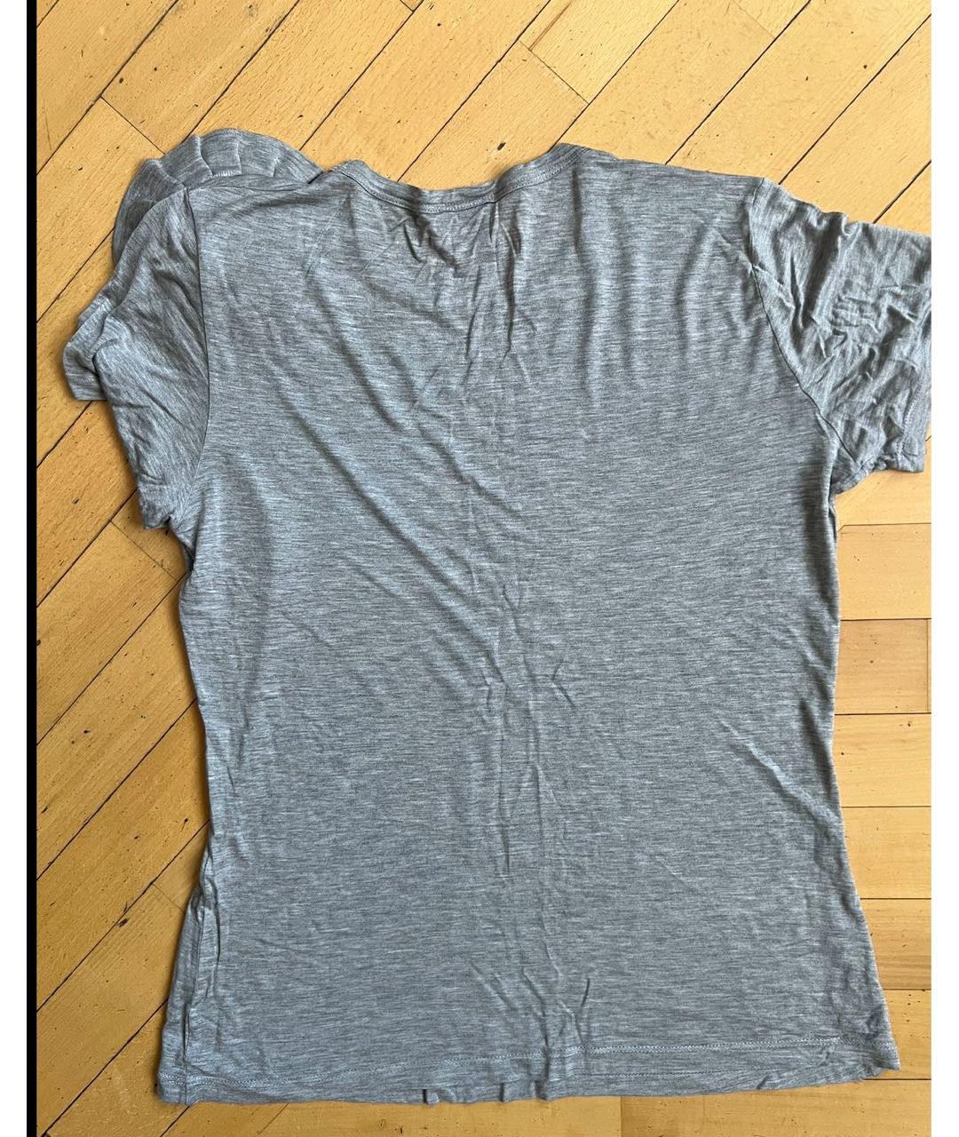 RED VALENTINO Серая хлопковая футболка, фото 3