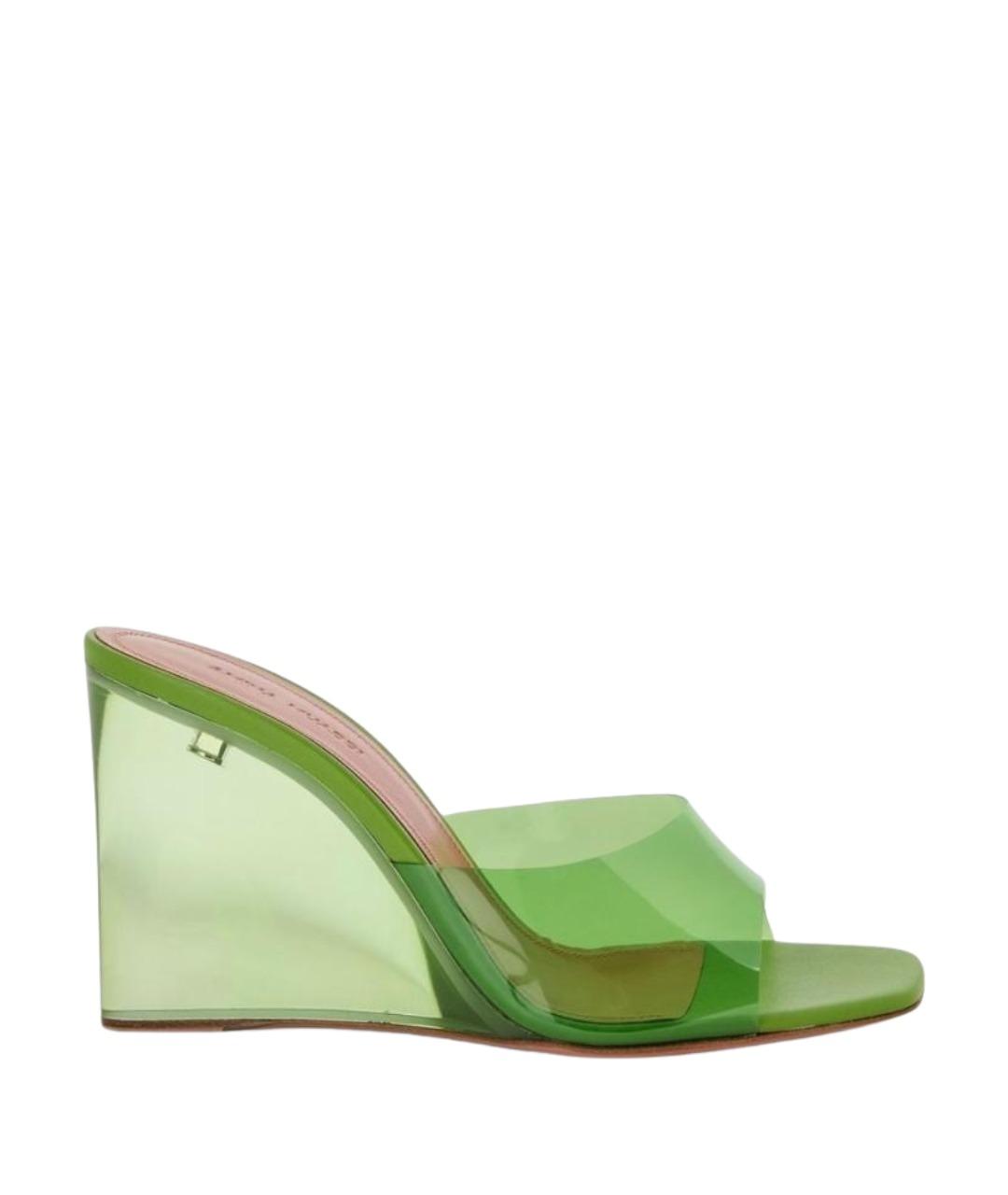 Amina Muaddi Зеленые мюли, фото 1