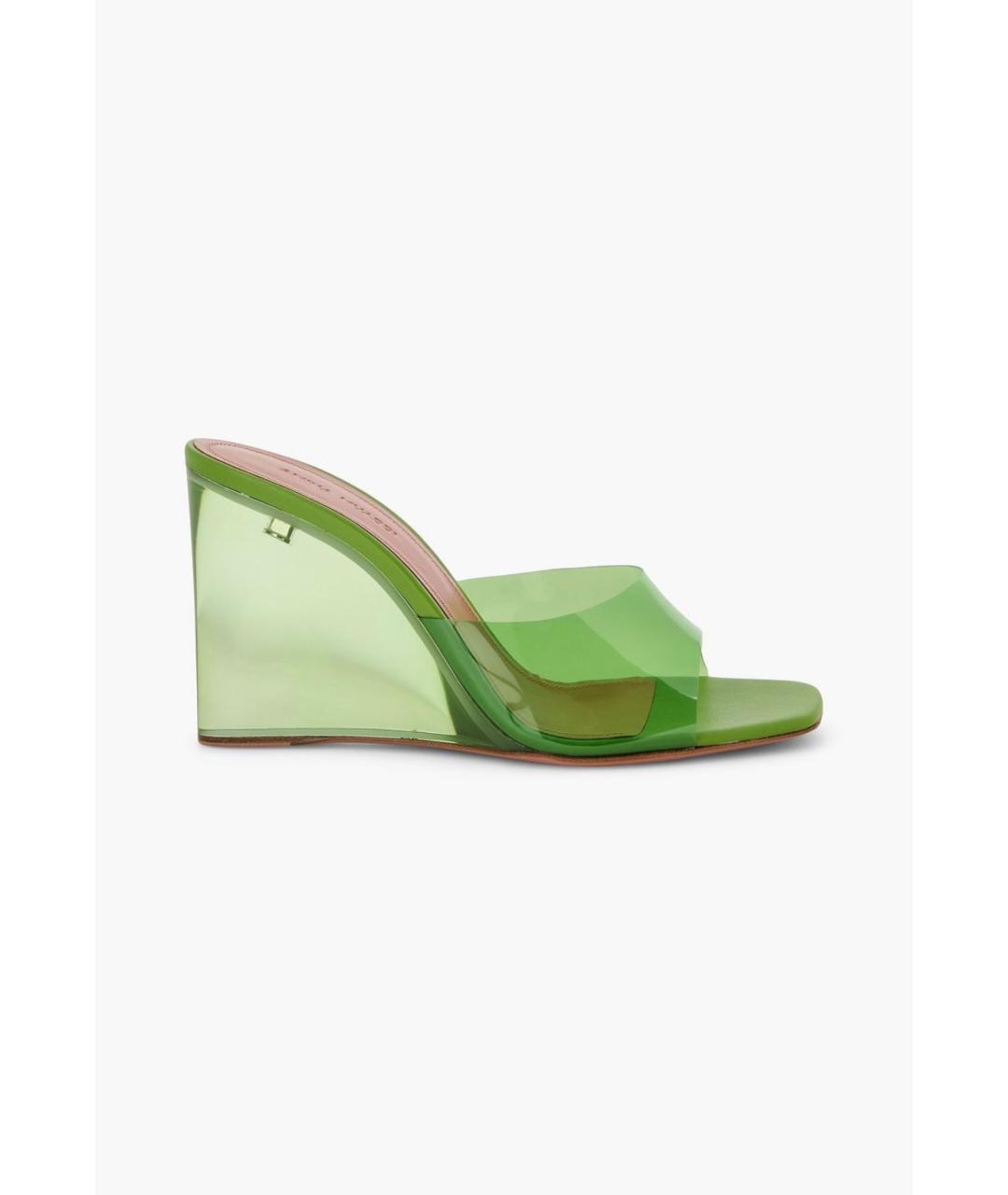 Amina Muaddi Зеленые мюли, фото 5