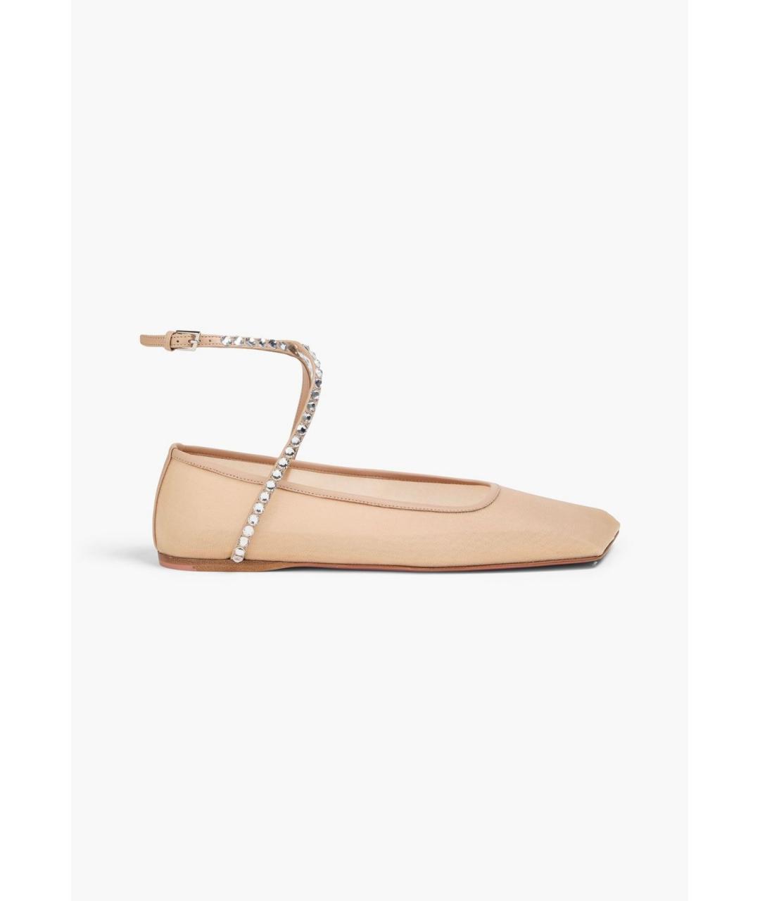 Amina Muaddi Бежевые балетки, фото 5