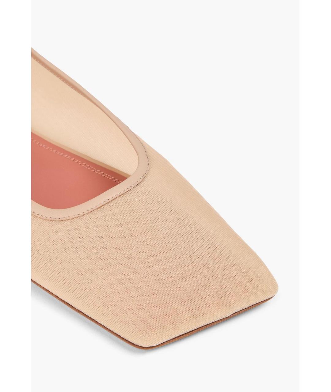 Amina Muaddi Бежевые балетки, фото 4