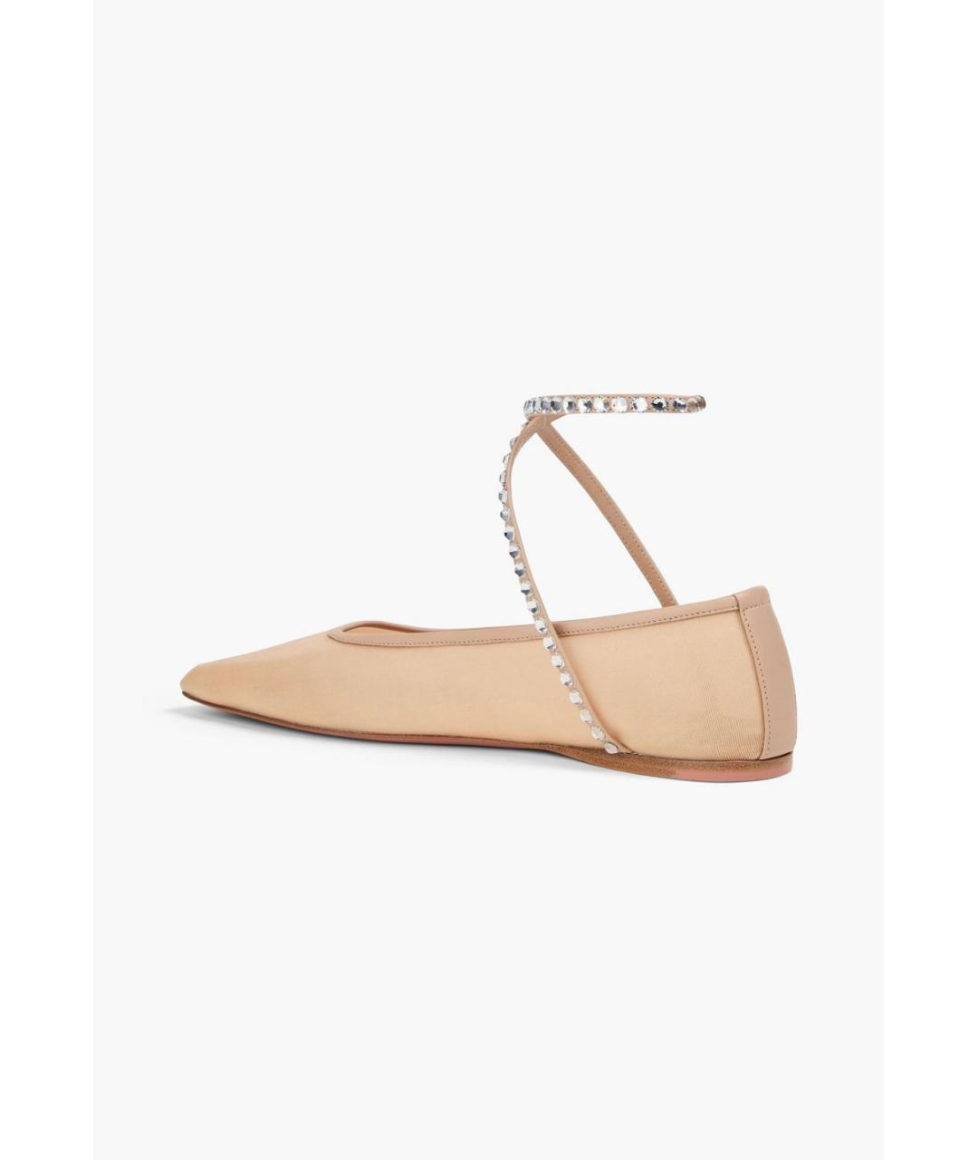 Amina Muaddi Бежевые балетки, фото 3