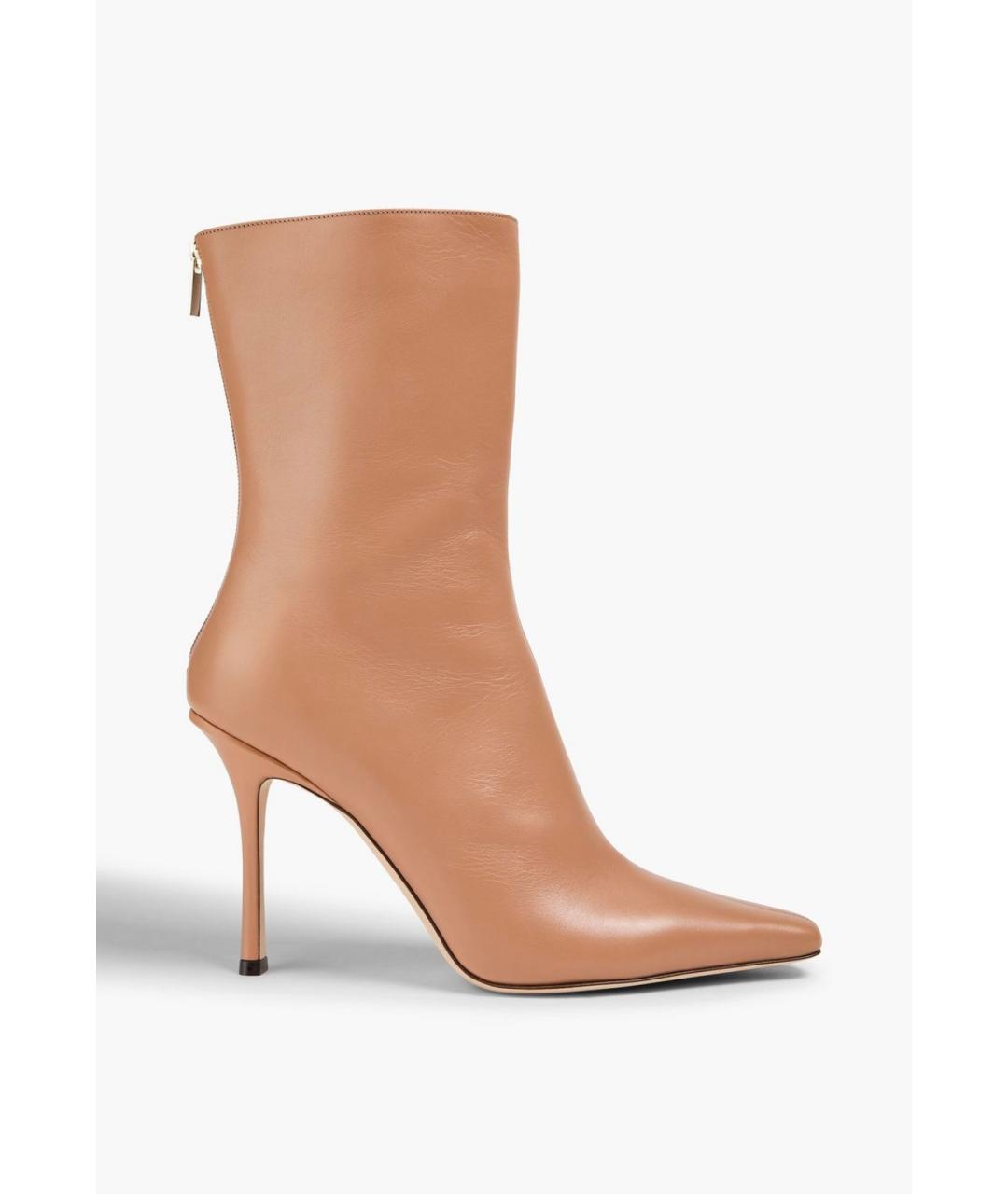 JIMMY CHOO Бежевые кожаные ботильоны, фото 5