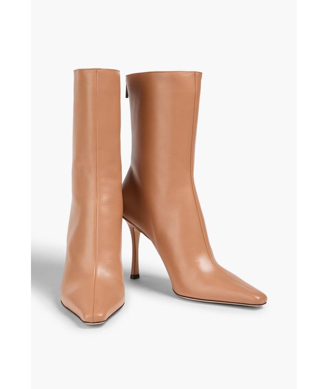 JIMMY CHOO Бежевые кожаные ботильоны, фото 2